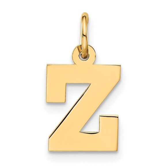 Kazi Luxury 14k Yellow Gold Small Block Initial Z Charm